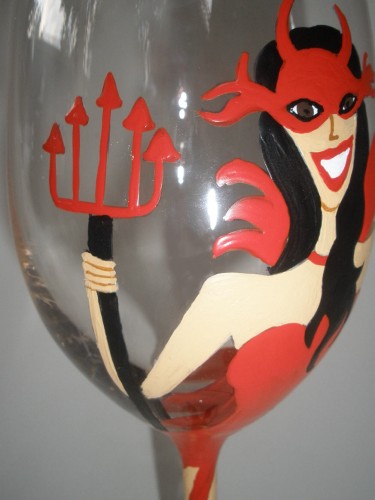 Halloween Vixen Devil Woman Glass by TheeGlassyLady Halloween Vixen Devil Woman Glass by TheeGlassyLady