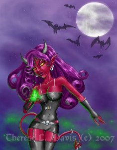 Halloween Devil Girl by Therese L. Davis