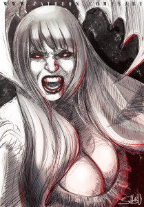 45 mins sketches - Morrigan Aensland by SabuDN
