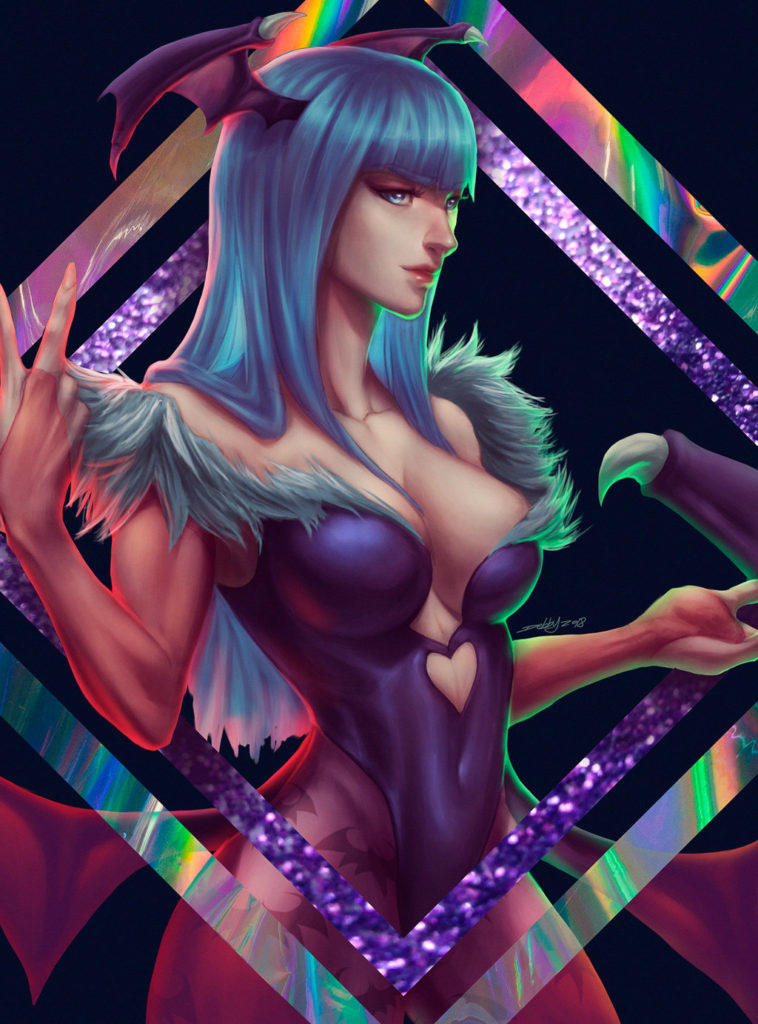 Morrigan Aensland Fan art / poster version by DebbyandArt