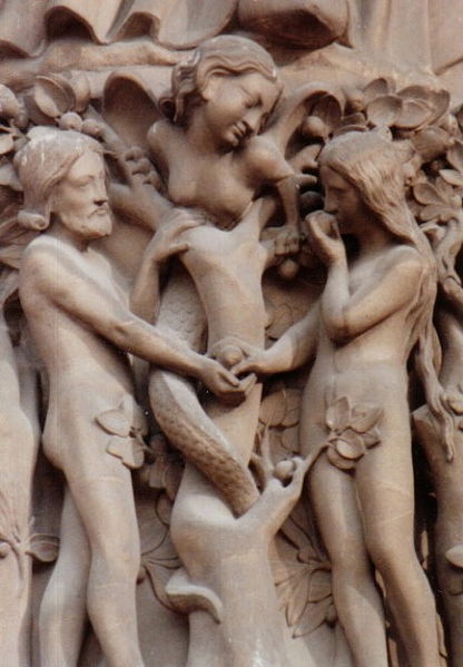 File:France Paris Notre-Dame-Adam and Eve.jpg